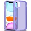 TENOC Phone Case Compatible with iPhone 13 & iPhone 14, Black Case Anti-Fingerprint Protective Bumper Matte Cover for 6.1 Inch(Translucent Light Purple)