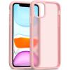 TENOC Phone Case Compatible with iPhone 13 & iPhone 14, Black Case Anti-Fingerprint Protective Bumper Matte Cover for 6.1 Inch(Translucent Pink)