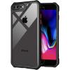 TENOC Phone Case Compatible with iPhone 7 Plus & iPhone 8 Plus, Clear Case Black Protective Bumper Non-Yellowing Cover for 5.5 Inch