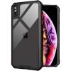 TENOC Phone Case Compatible with iPhone X & iPhone Xs, Clear Case Black Protective Bumper Non-Yellowing Cover for 5.8 Inch