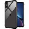 TENOC Phone Case Compatible with iPhone XR, Clear Case Black Protective Bumper Non-Yellowing Cover for 6.1 Inch