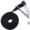 TENOC Reusable Hook and Loop Cable Tie Tool, Adjustable Cable Organizer Tape Cord Wrap for Home, Office, Wire Bundling, Hook and Loop Tape, Manage Wire Straps, Black (2/5 In x 9.8 Ft x 1 Roll)(0.4*118 inch 1Pcs)