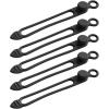 TENOC Silicone Cable Ties 10 Pcs Black Reusable Cable Holder Elastic Cord Straps Flexible Wire Organizer for Phone Tablet Charging Cable and Headset or Others(Black)