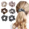 TENOC Soft Scrunchies, Christmas Styles Hair Ties Ponytail Holders for all Ages, 6 Pcs(Leopard Print)