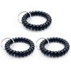 TENOC Spiral Coil Keychain, Anti-lost Key Chain Holder Lanyard Cord for Sauna Outdoor Sports and Gym Pool(Black)