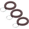 TENOC Spiral Coil Keychain, Anti-lost Key Chain Holder Lanyard Cord for Sauna Outdoor Sports and Gym Pool(Brown)