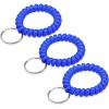 TENOC Spiral Coil Keychain, Anti-lost Key Chain Holder Lanyard Cord for Sauna Outdoor Sports and Gym Pool(Deep Blue)
