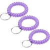 TENOC Spiral Coil Keychain, Anti-lost Key Chain Holder Lanyard Cord for Sauna Outdoor Sports and Gym Pool(Light Purple)