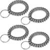 TENOC Spiral Coil Keychain, Anti-lost Key Chain Holder Lanyard Cord for Sauna Outdoor Sports and Gym Pool(Mt-black)