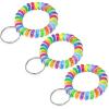 TENOC Spiral Coil Keychain, Anti-lost Key Chain Holder Lanyard Cord for Sauna Outdoor Sports and Gym Pool(Rainbow-deep)