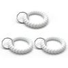 TENOC Spiral Coil Keychain, Anti-lost Key Chain Holder Lanyard Cord for Sauna Outdoor Sports and Gym Pool(White)