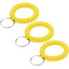 TENOC Spiral Coil Keychain, Anti-lost Key Chain Holder Lanyard Cord for Sauna Outdoor Sports and Gym Pool(Yellow)
