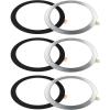 TENOC Universal Metal Ring Sticker for Magnetic Charger Compatible with iPhone/Samsung/Android All Cellphones, Magnetic Mount/Phone Holder Conversion Accessories, 3Pcs, Black(3 x (Black + Silver))
