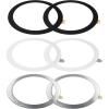 TENOC Universal Metal Ring Sticker for Magnetic Charger Compatible with iPhone/Samsung/Android All Cellphones, Magnetic Mount/Phone Holder Conversion Accessories, 3Pcs, Black(2 x (Black + White + Silver))