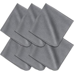 TENOC 6 Pack Microfiber Cleaning Cloths for Electronics, Camera Lenses, Eyeglasses, Cell Phone and Laptop Screens, Safe and Effective Wipe Kit, Gray (6″x6″)(Gray)