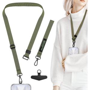 TENOC Adjust Length Phone Crossbody Strap, Detachable Cellphone Wrist Strap, Universal Phone Lanyard(Green)