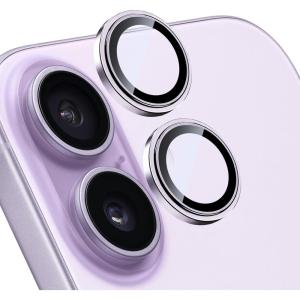 TENOC Camera Lens Protector for iPhone 17 Pro & iPhone 17 Pro Max, 9H Tempered Glass Camera Screen Cover, Silver Metal Individual Ring(Purple)