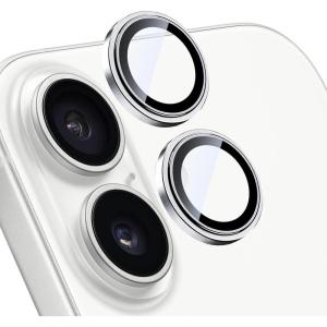 TENOC Camera Lens Protector for iPhone 17 Pro & iPhone 17 Pro Max, 9H Tempered Glass Camera Screen Cover, Silver Metal Individual Ring(Silver)