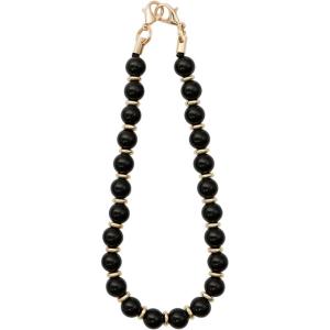 TENOC Marble Beaded Phone Wrist Strap, Cellphone Lanyard with Tether Tab, Hands-Free Phone Chain Wristlet Bracelet Keychain, Obsidian Black(B-obsidian Black)