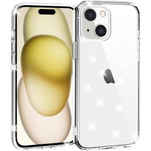 TENOC Phone Case Compatible with iPhone 15 Pro Max, Clear Case Shockproof Protective Bumper Slim Cover for 6.7 Inch(Clear Glitter)