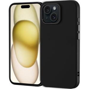 TENOC Phone Case Compatible with iPhone 16, Black Case Anti-Fingerprint Protective Bumper Matte Cover for 6.1 Inch(Black)
