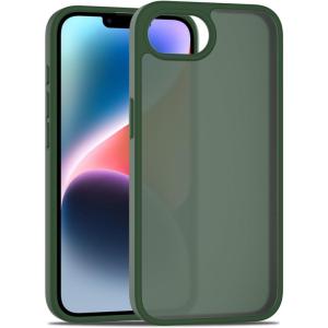 TENOC Phone Case Compatible with iPhone SE (2nd 2020 and 3rd 2022 Generation) & iPhone 7 & iPhone 8, Clear Case Shockproof Protective Bumper Slim Cover for 4.7 Inch(Translucent Forest Green)
