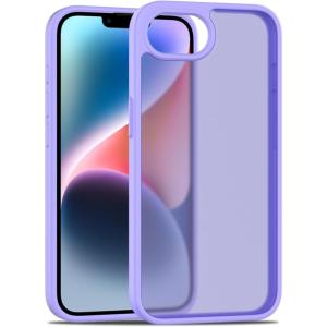 TENOC Phone Case Compatible with iPhone SE (2nd 2020 and 3rd 2022 Generation) & iPhone 7 & iPhone 8, Clear Case Shockproof Protective Bumper Slim Cover for 4.7 Inch(Translucent Light Purple)