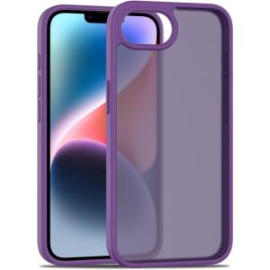 TENOC Phone Case Compatible with iPhone SE (2nd 2020 and 3rd 2022 Generation) & iPhone 7 & iPhone 8, Clear Case Shockproof Protective Bumper Slim Cover for 4.7 Inch(Translucent Dark Purple)