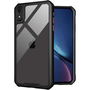 TENOC Phone Case Compatible with iPhone XR, Clear Case Black Protective Bumper Non-Yellowing Cover for 6.1 Inch