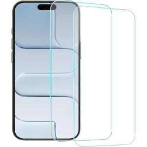 TENOC Screen Protector for iPhone 17, 2-Pack Clear 9H Tempered Glass Film Cover Sensor Protection Case Friendly for 6.3 inch(Clear)