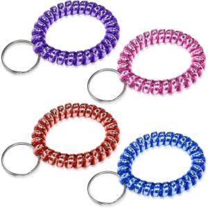 TENOC Spiral Coil Keychain, Anti-lost Key Chain Holder Lanyard Cord for Sauna Outdoor Sports and Gym Pool(M3)