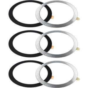 TENOC Universal Metal Ring Sticker for Magnetic Charger Compatible with iPhone/Samsung/Android All Cellphones, Magnetic Mount/Phone Holder Conversion Accessories, 3Pcs, Black(3 x (Black + Silver))
