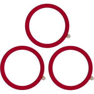 TENOC Universal Metal Ring Sticker for Magnetic Charger Compatible with iPhone/Samsung/Android All Cellphones, Magnetic Mount/Phone Holder Conversion Accessories, 3Pcs, Black(3 x Red)