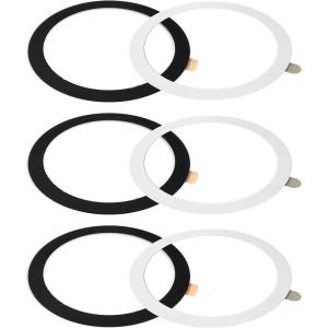 TENOC Universal Metal Ring Sticker for Magnetic Charger Compatible with iPhone/Samsung/Android All Cellphones, Magnetic Mount/Phone Holder Conversion Accessories, 3Pcs, Black(3 x (Black + White))
