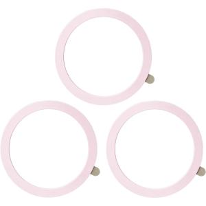 TENOC Universal Metal Ring Sticker for Magnetic Charger Compatible with iPhone/Samsung/Android All Cellphones, Magnetic Mount/Phone Holder Conversion Accessories, 3Pcs, Black(3 x Pink)
