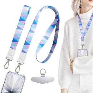 TENOC Universal Phone Lanyards, Cell Phone Wrist Strap, Multipurpose Neck Strap for ID Badges Card Holder Keys(G-light Blue)