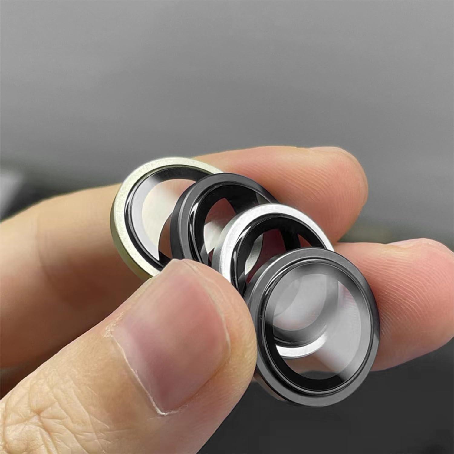 imageTENOC Camera Lens Protector 2 Pack for iPhone 15 Pro amp iPhone 15 Pro Max 9H Tempered Glass Camera Screen Cover Black Metal Individual Ring