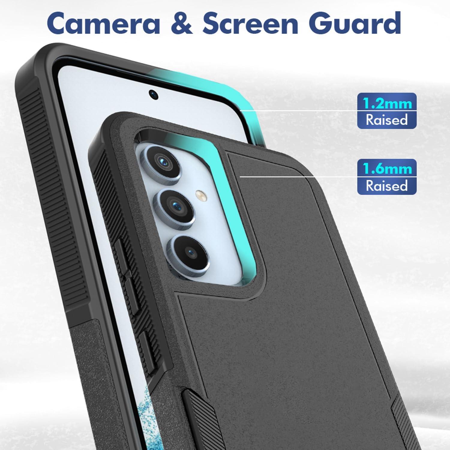 imageTENOC Phone Case for Samsung Galaxy A54 5G Clear Case NonYellowing Protective Bumper Hard Back CoverBlack Solid