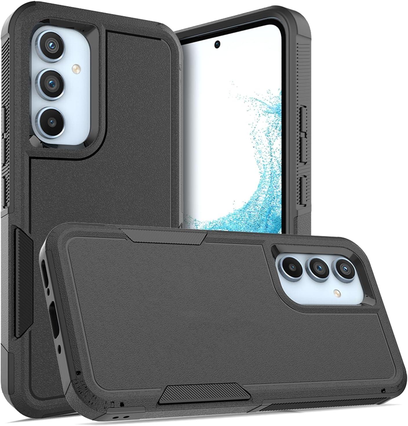 imageTENOC Phone Case for Samsung Galaxy A54 5G Clear Case NonYellowing Protective Bumper Hard Back CoverBlack Solid