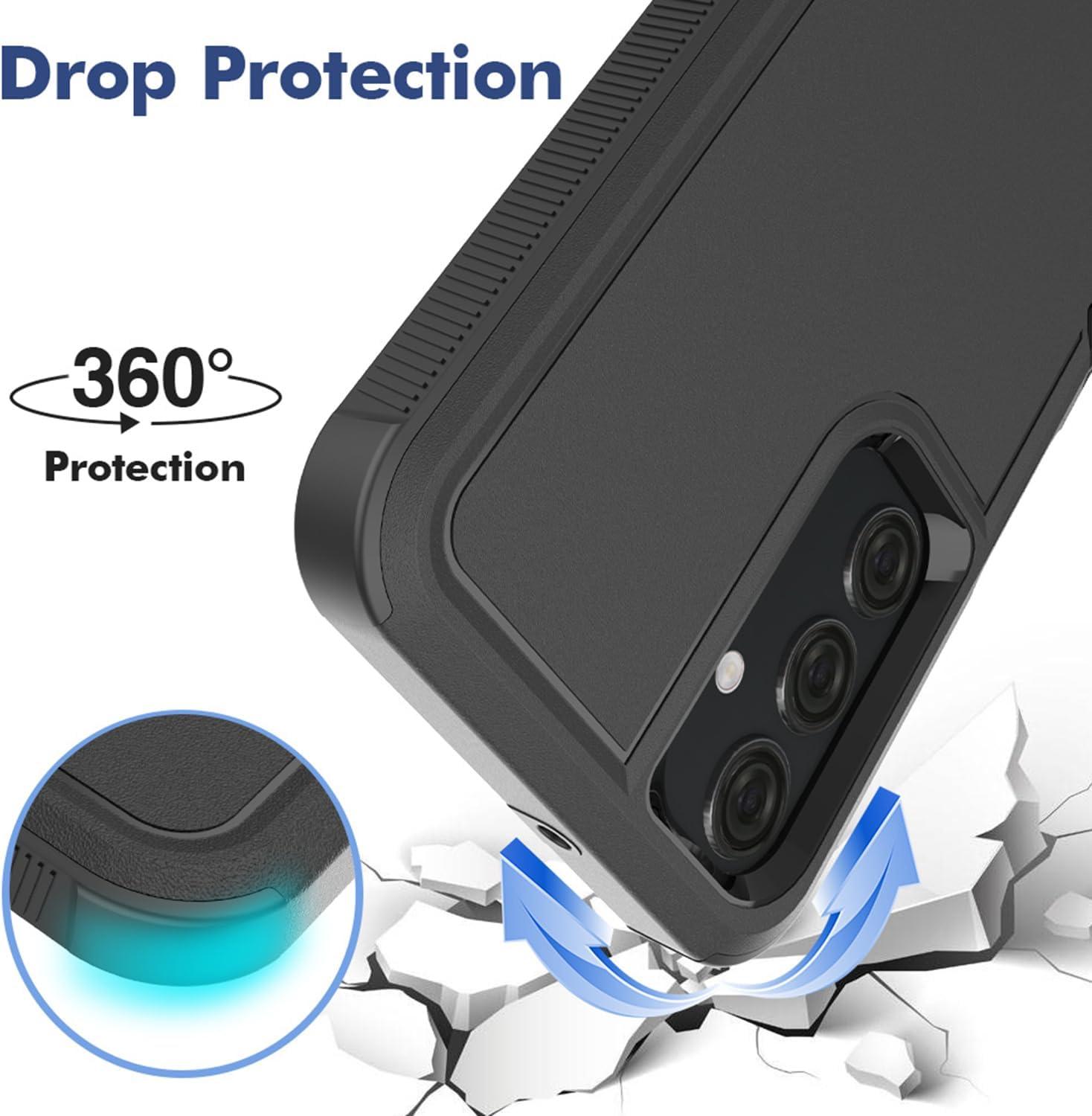 imageTENOC Phone Case for Samsung Galaxy A54 5G Clear Case NonYellowing Protective Bumper Hard Back CoverBlack Solid