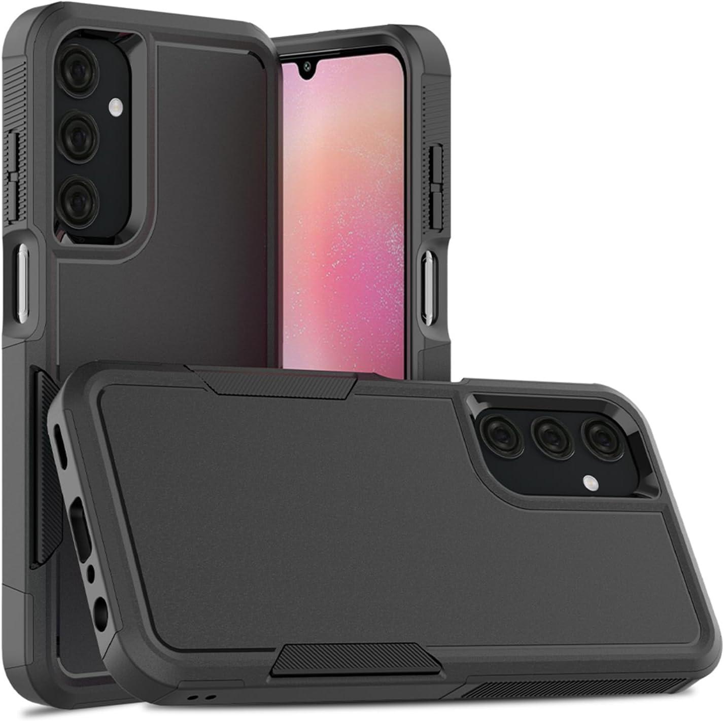 imageTENOC Phone Case for Samsung Galaxy A54 5G Clear Case NonYellowing Protective Bumper Hard Back CoverBlack Solid