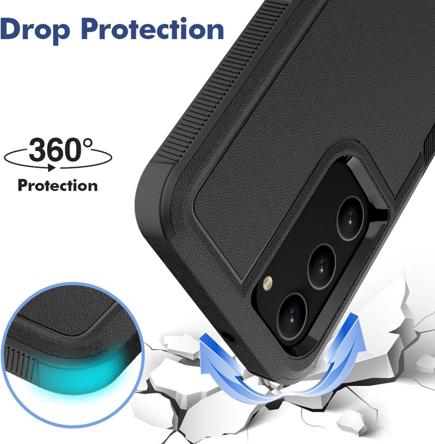 imageTENOC Phone Case for Samsung Galaxy A54 5G Clear Case NonYellowing Protective Bumper Hard Back CoverBlack Solid
