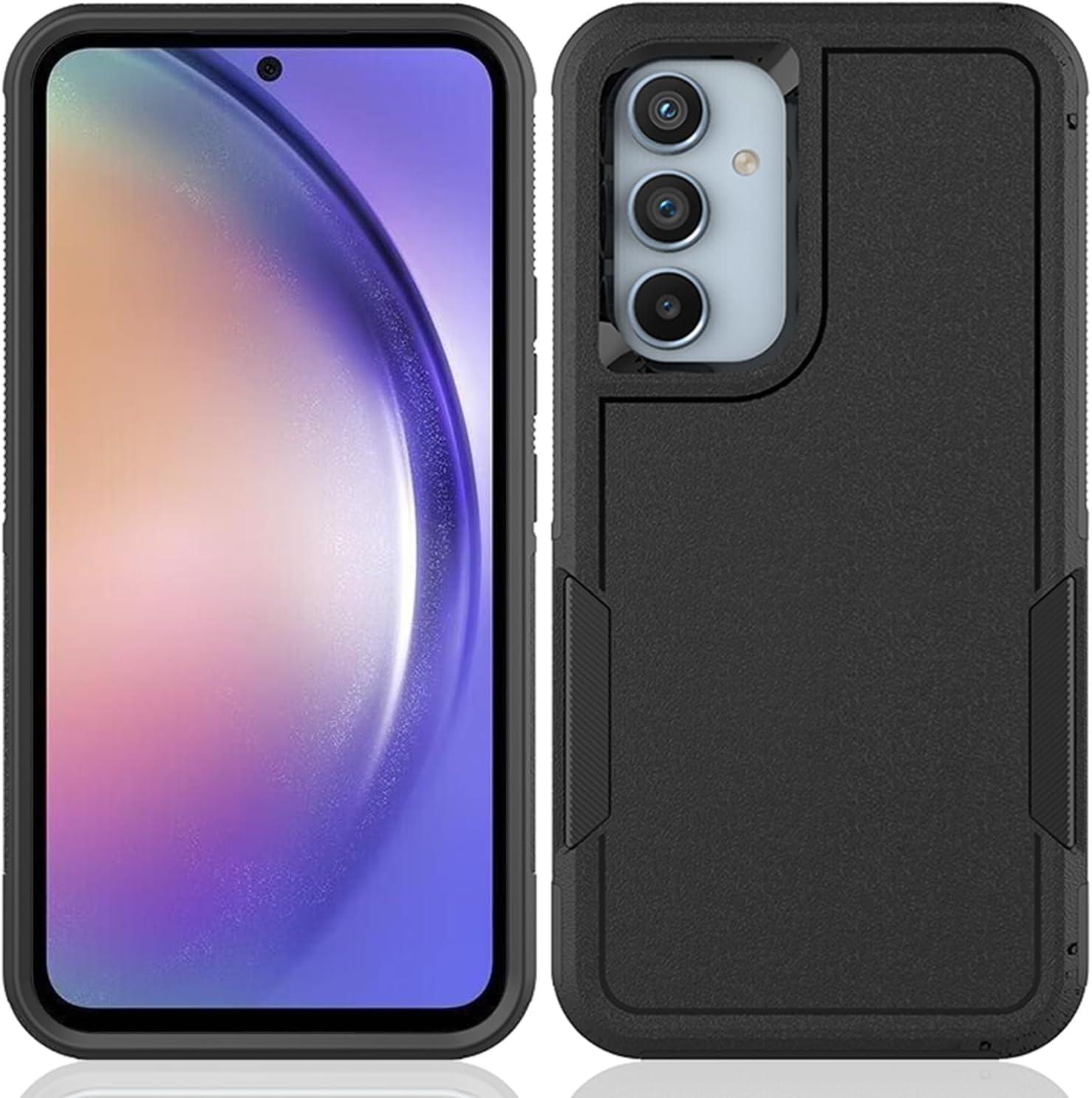 imageTENOC Phone Case for Samsung Galaxy A54 5G Clear Case NonYellowing Protective Bumper Hard Back CoverBlack Solid