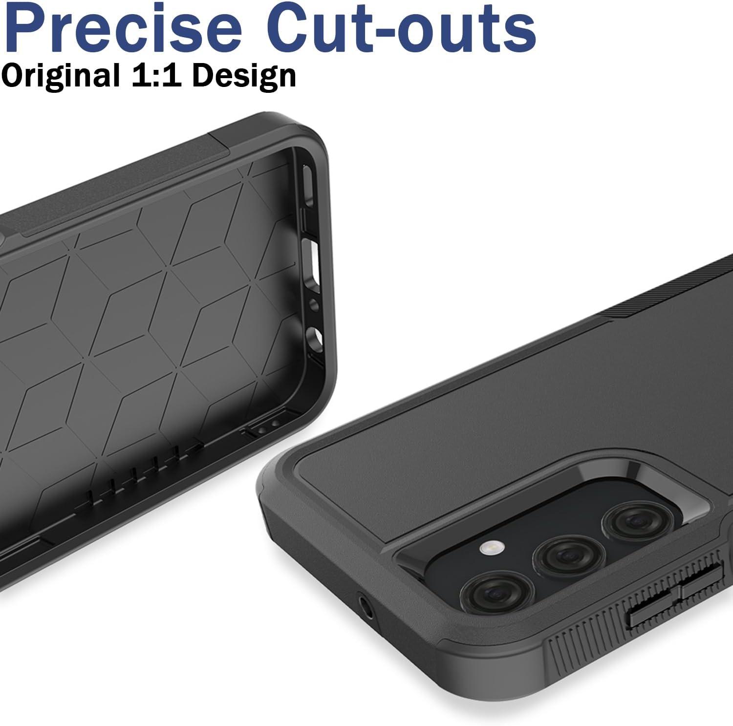 imageTENOC Phone Case for Samsung Galaxy A54 5G Clear Case NonYellowing Protective Bumper Hard Back CoverBlack Solid