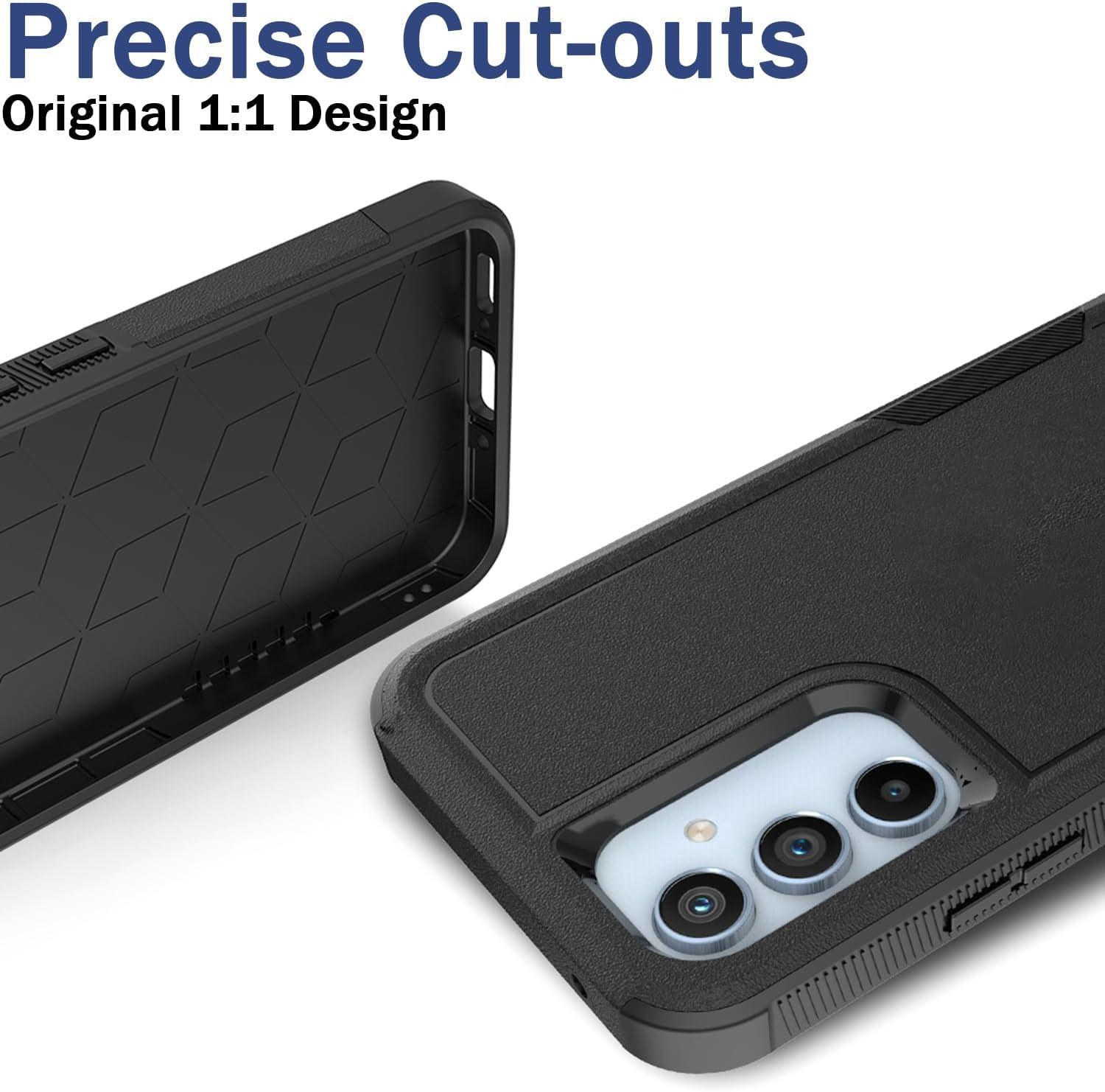 imageTENOC Phone Case for Samsung Galaxy A54 5G Clear Case NonYellowing Protective Bumper Hard Back CoverBlack Solid