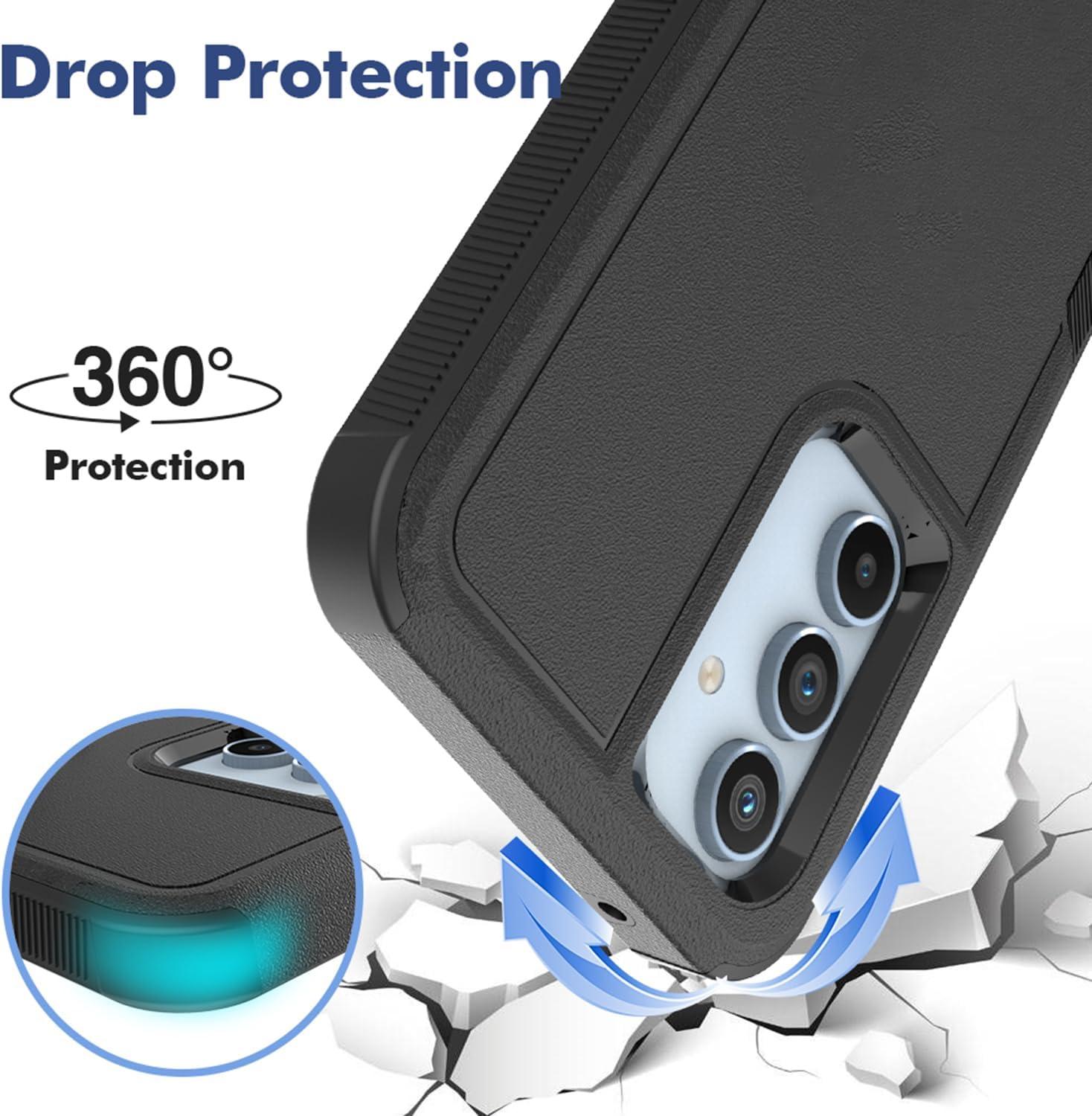 imageTENOC Phone Case for Samsung Galaxy A54 5G Clear Case NonYellowing Protective Bumper Hard Back CoverBlack Solid