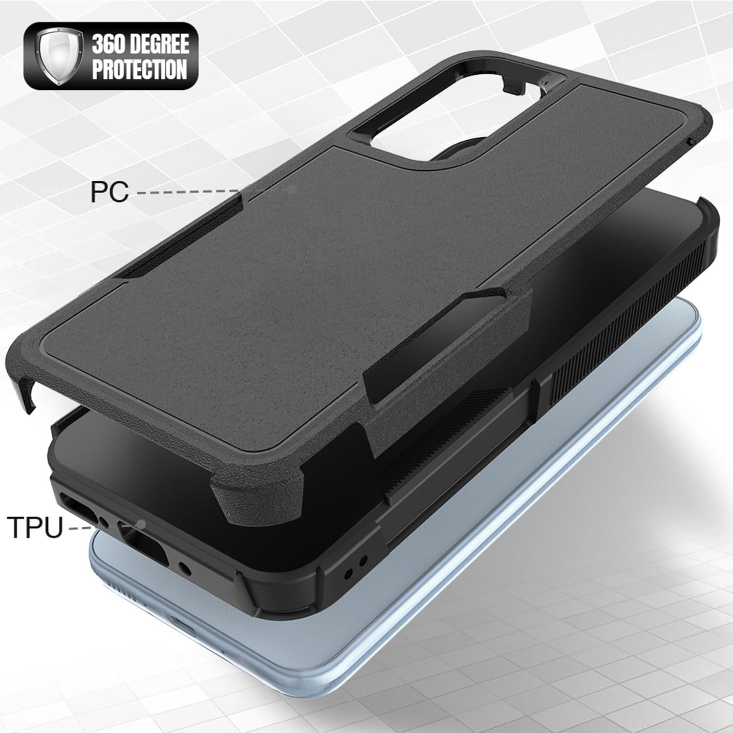 imageTENOC Phone Case for Samsung Galaxy A54 5G Clear Case NonYellowing Protective Bumper Hard Back CoverBlack Solid