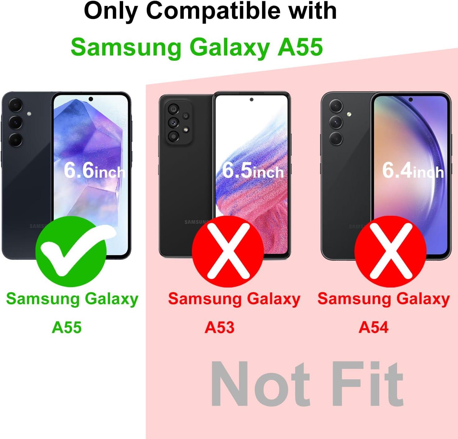 imageTENOC Phone Case for Samsung Galaxy A54 5G Clear Case NonYellowing Protective Bumper Hard Back CoverClear