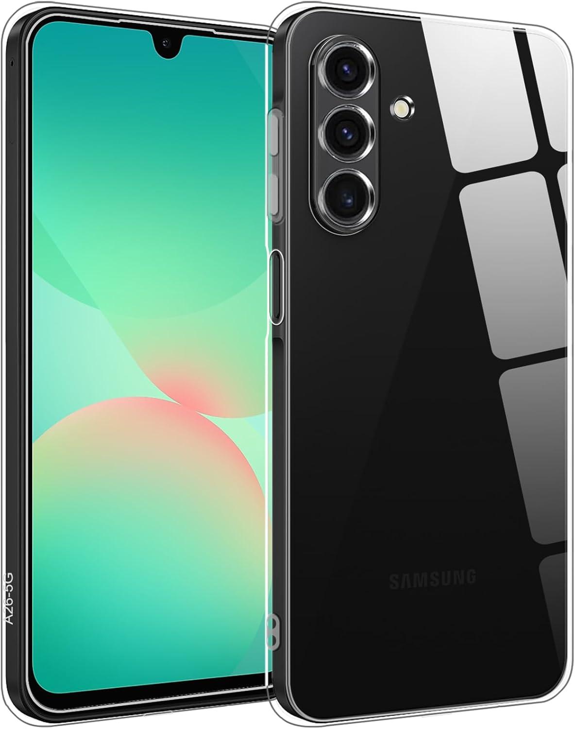 imageTENOC Phone Case for Samsung Galaxy A54 5G Clear Case NonYellowing Protective Bumper Hard Back CoverClear