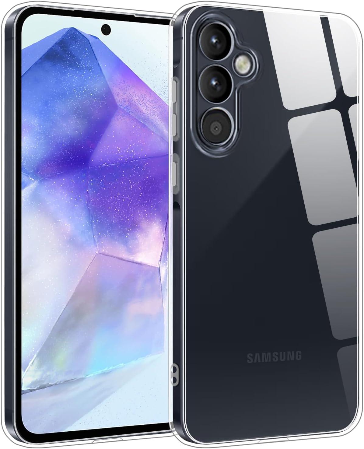 imageTENOC Phone Case for Samsung Galaxy A54 5G Clear Case NonYellowing Protective Bumper Hard Back CoverClear